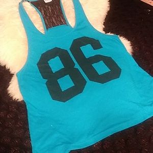 Pink racer back tank sz L